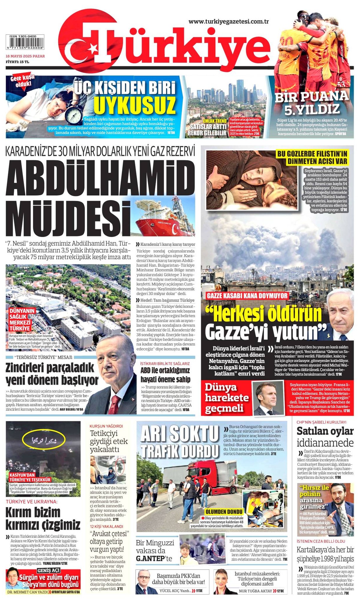 Türkiye Gazetesi Manşeti