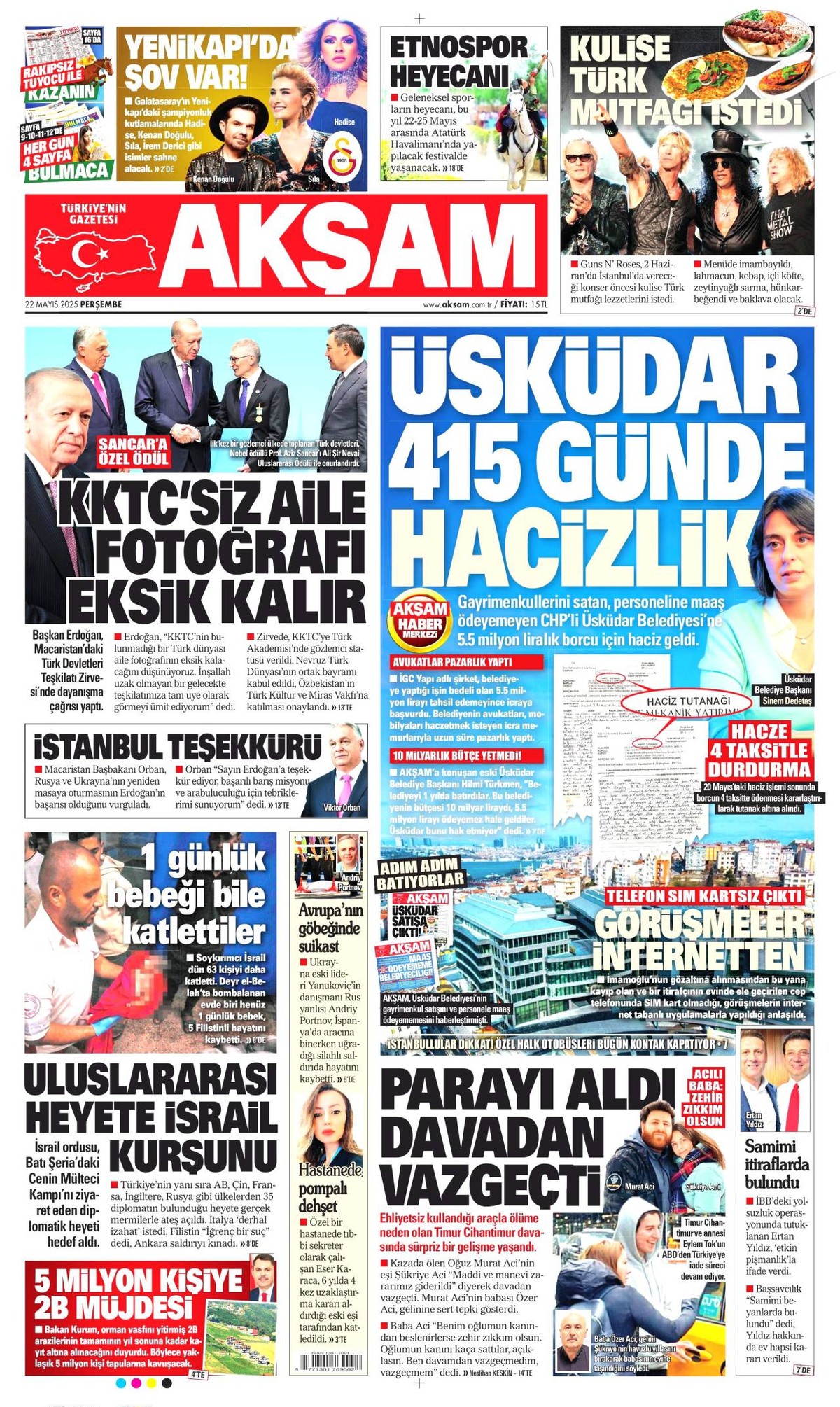 Akşam Gazetesi Manşeti