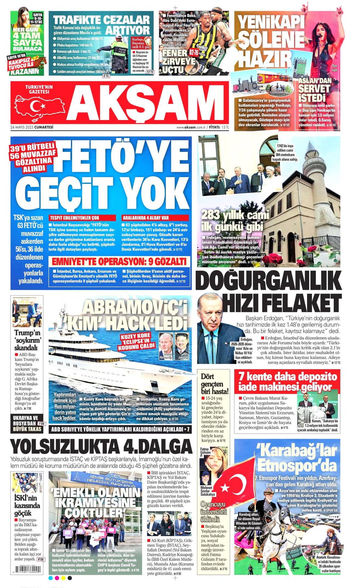 Akşam Gazetesi Manşeti