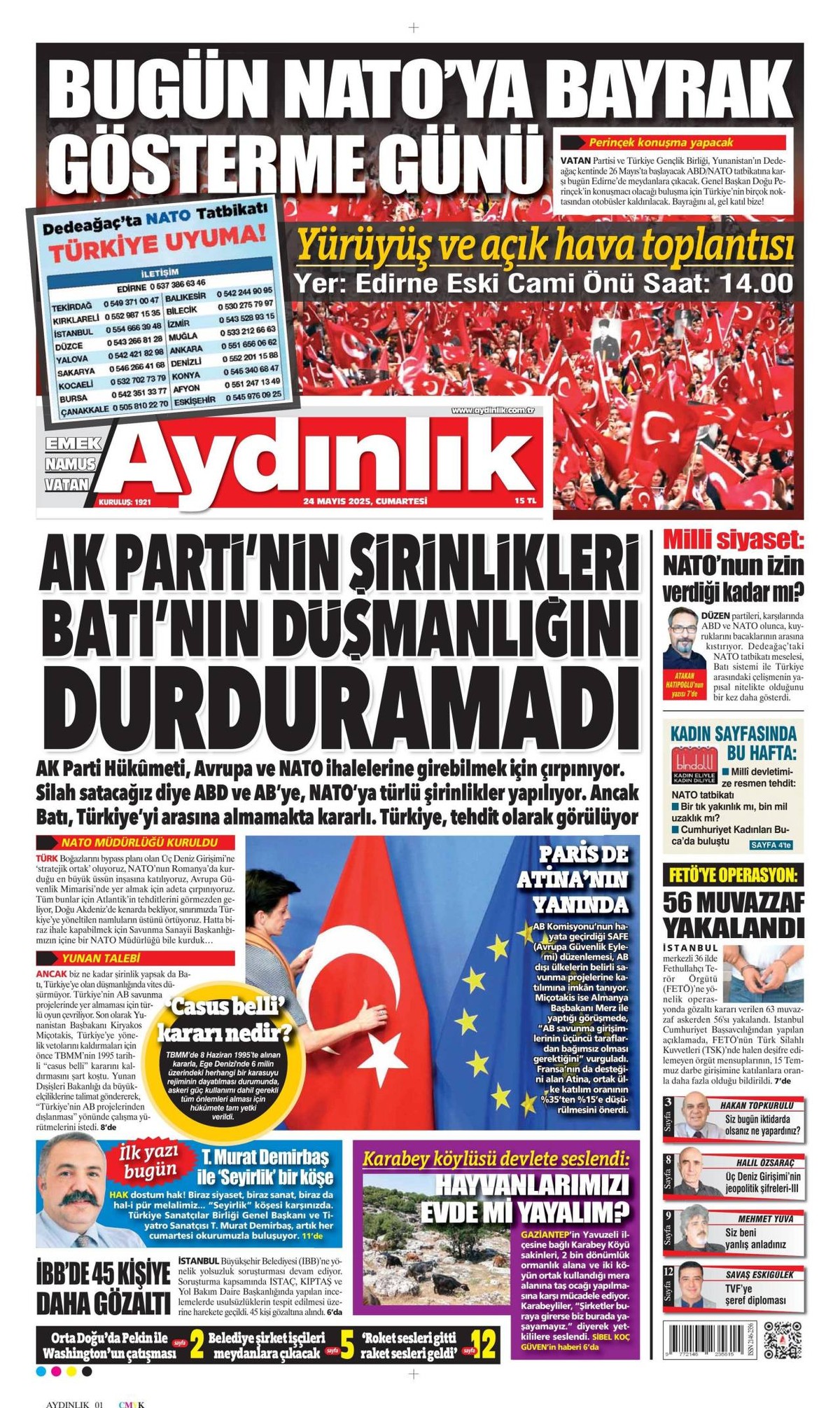 Aydınlık Gazetesi Manşeti