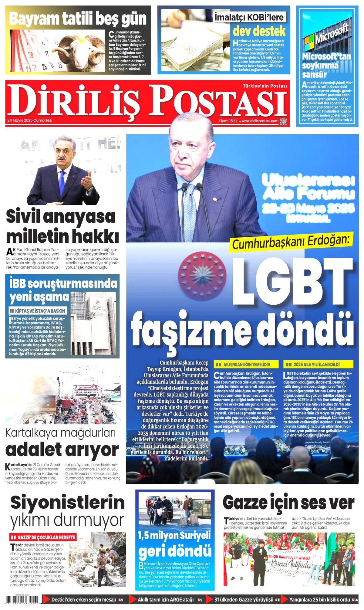 Diriliş Postası Manşeti