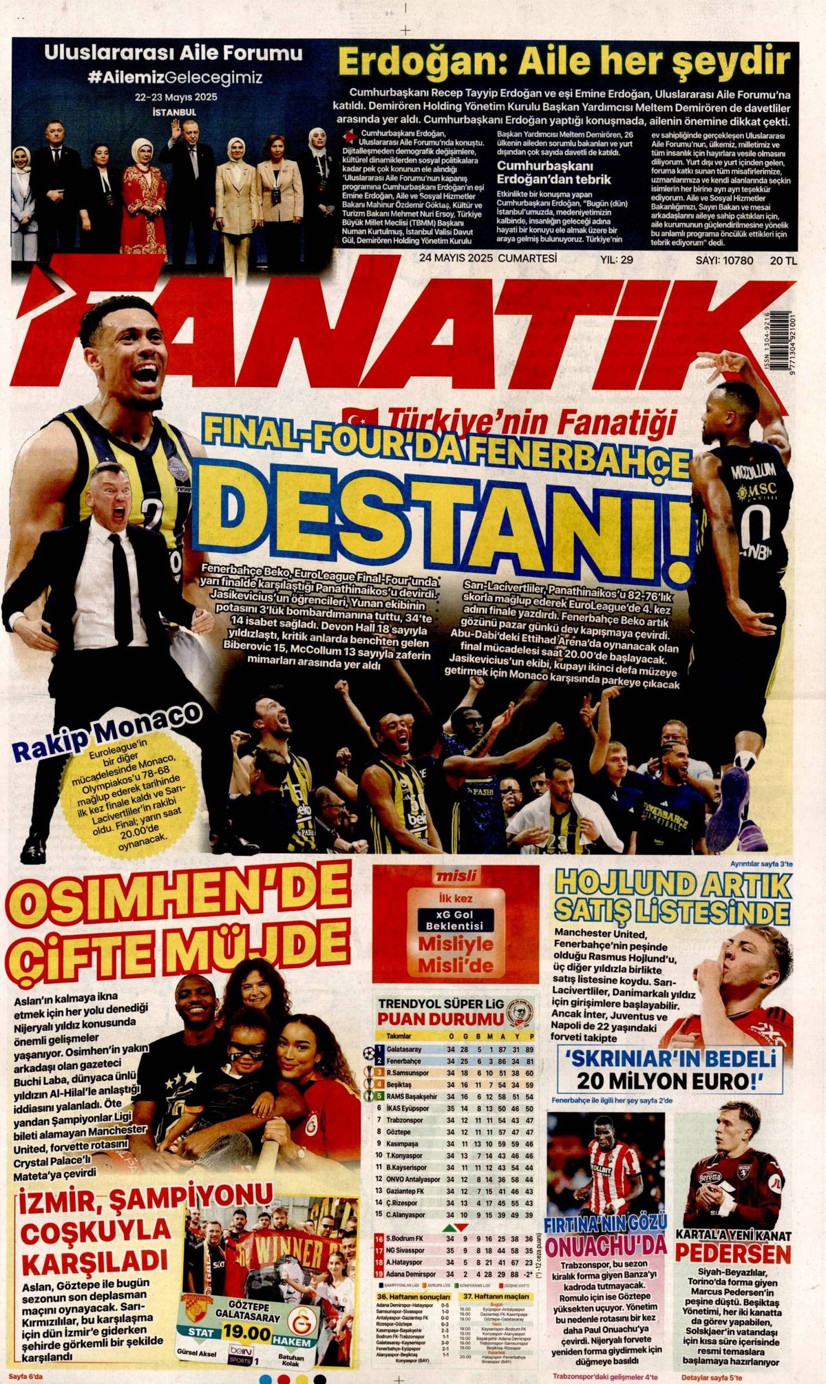 Fanatik Gazetesi Manşeti