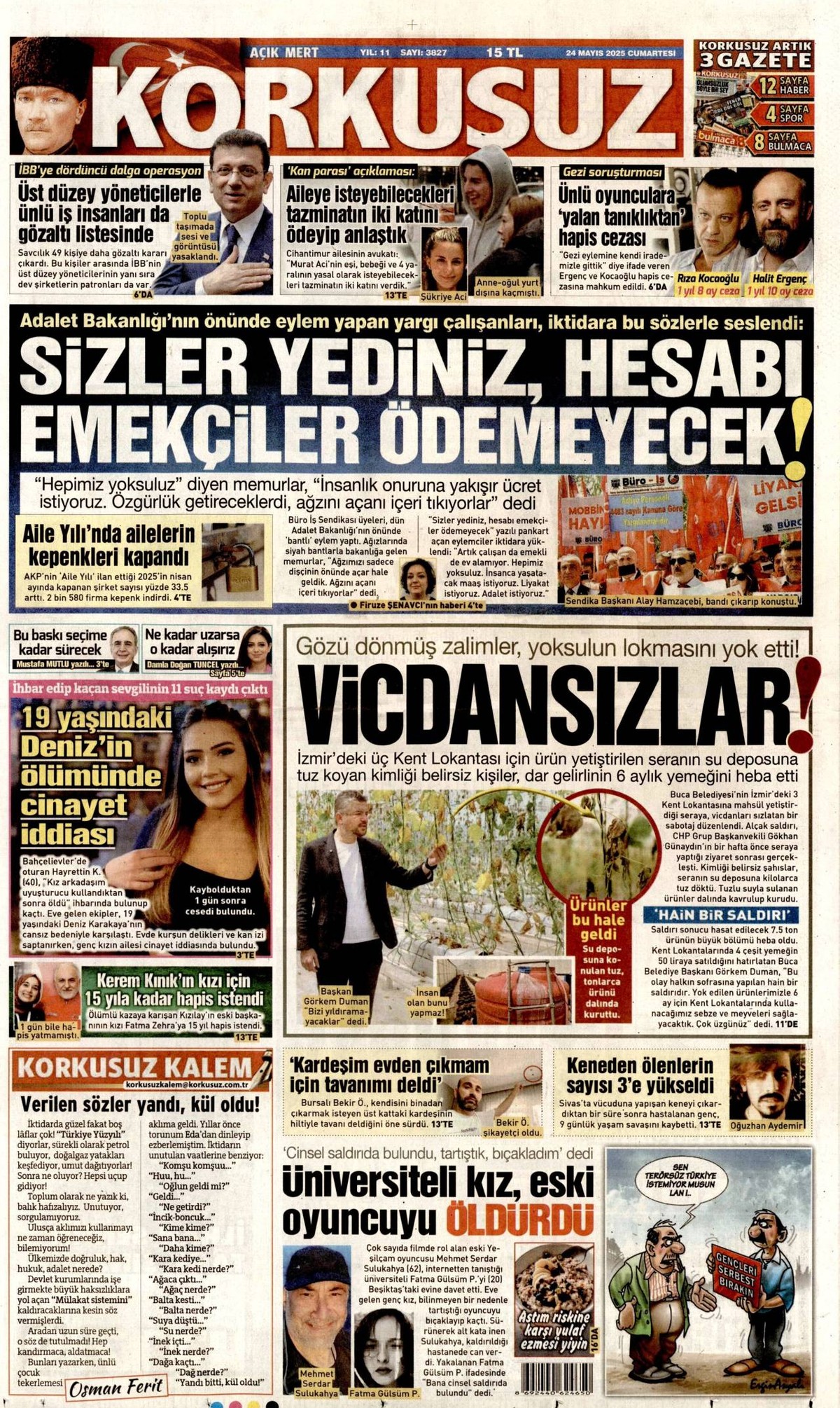 Korkusuz Gazetesi Manşeti