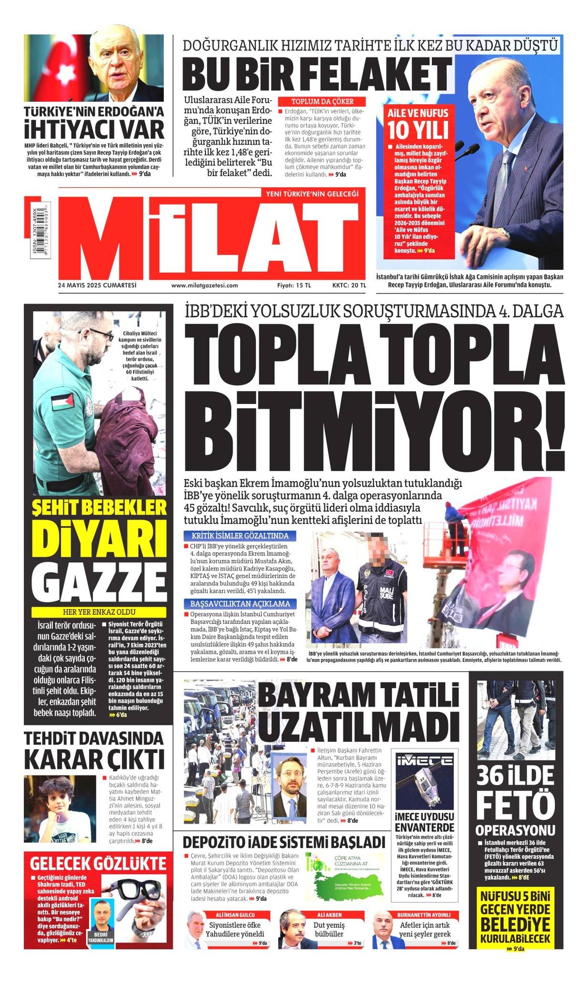 Milat Gazetesi Manşeti