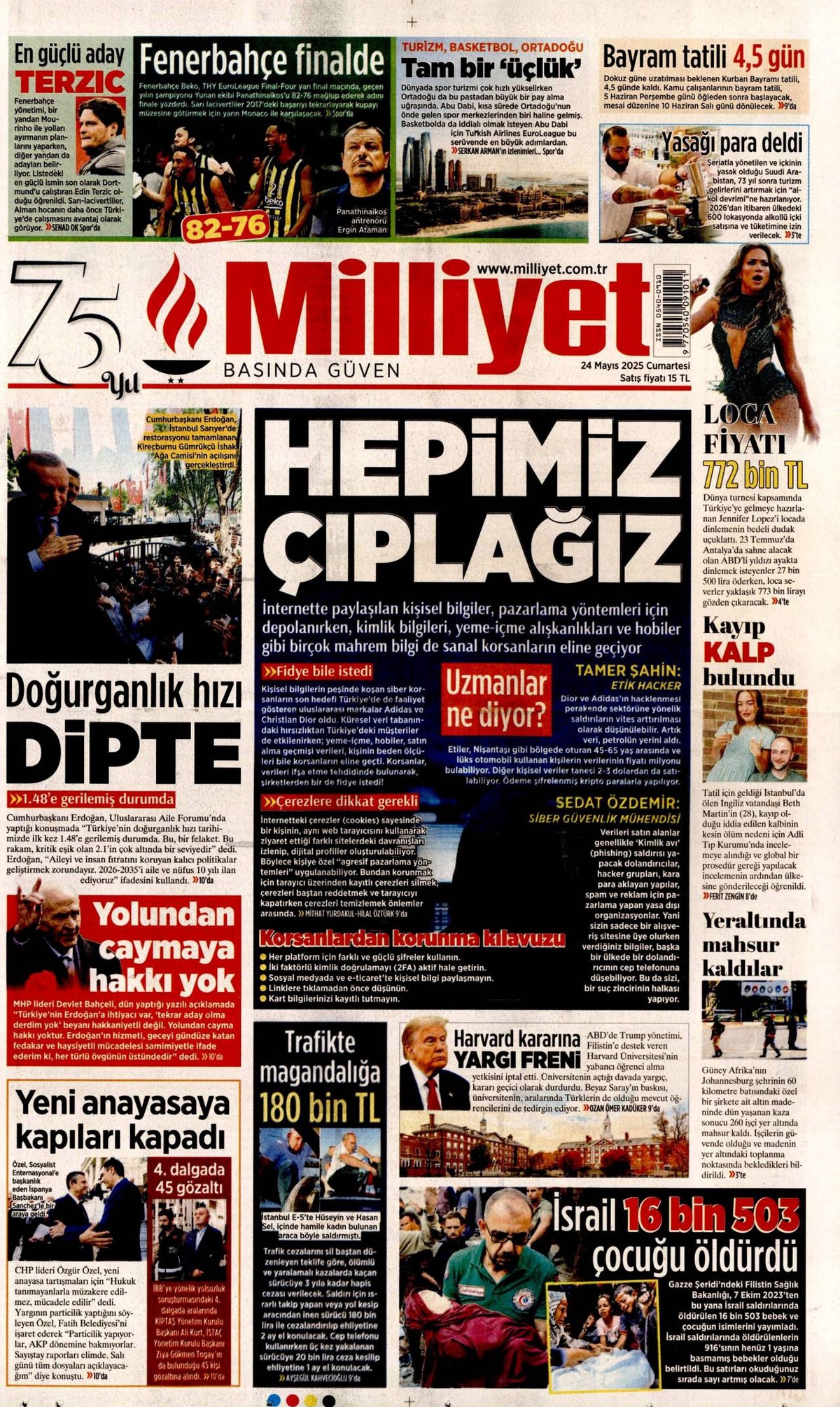 Milliyet Gazetesi Manşeti