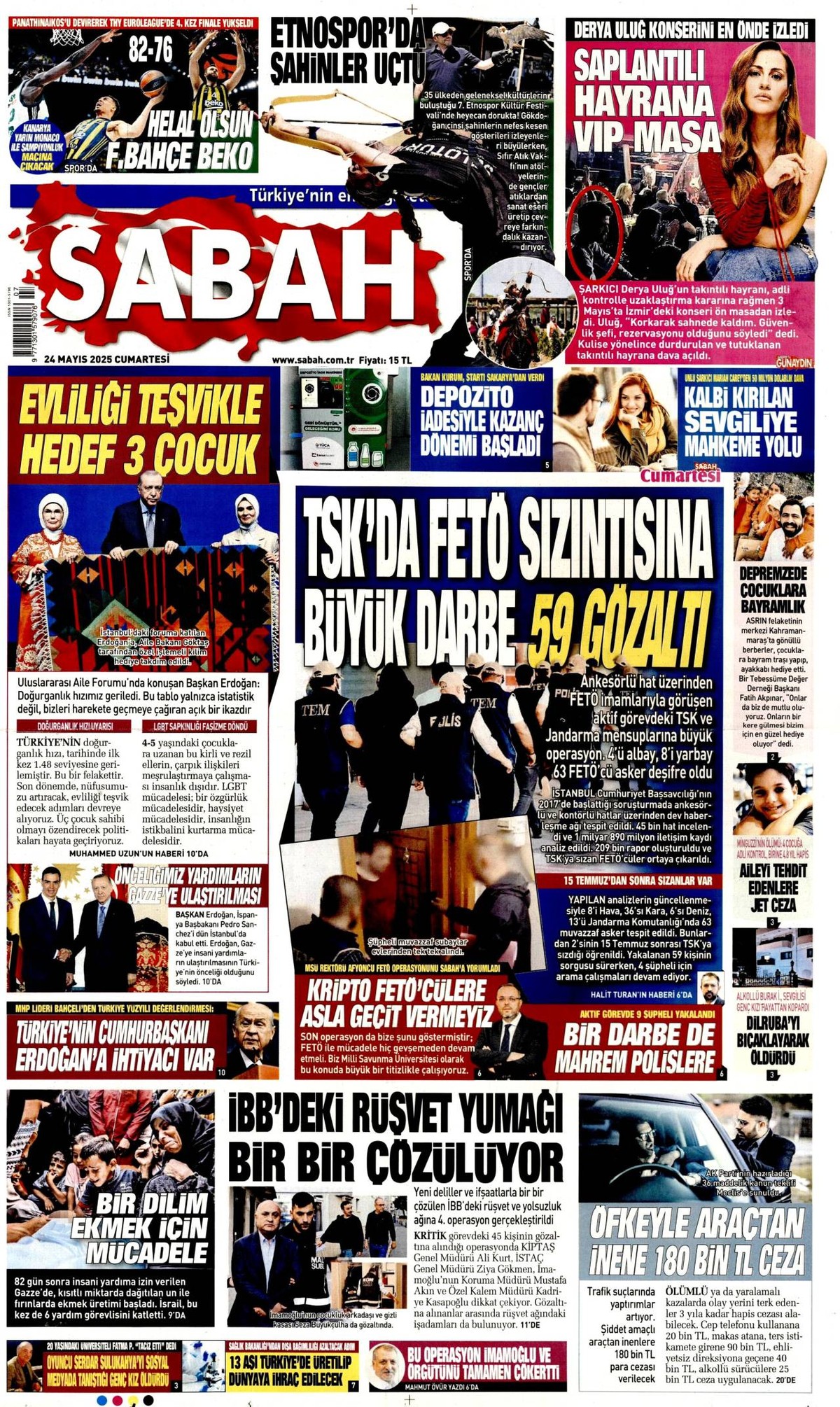 Sabah Gazetesi Manşeti