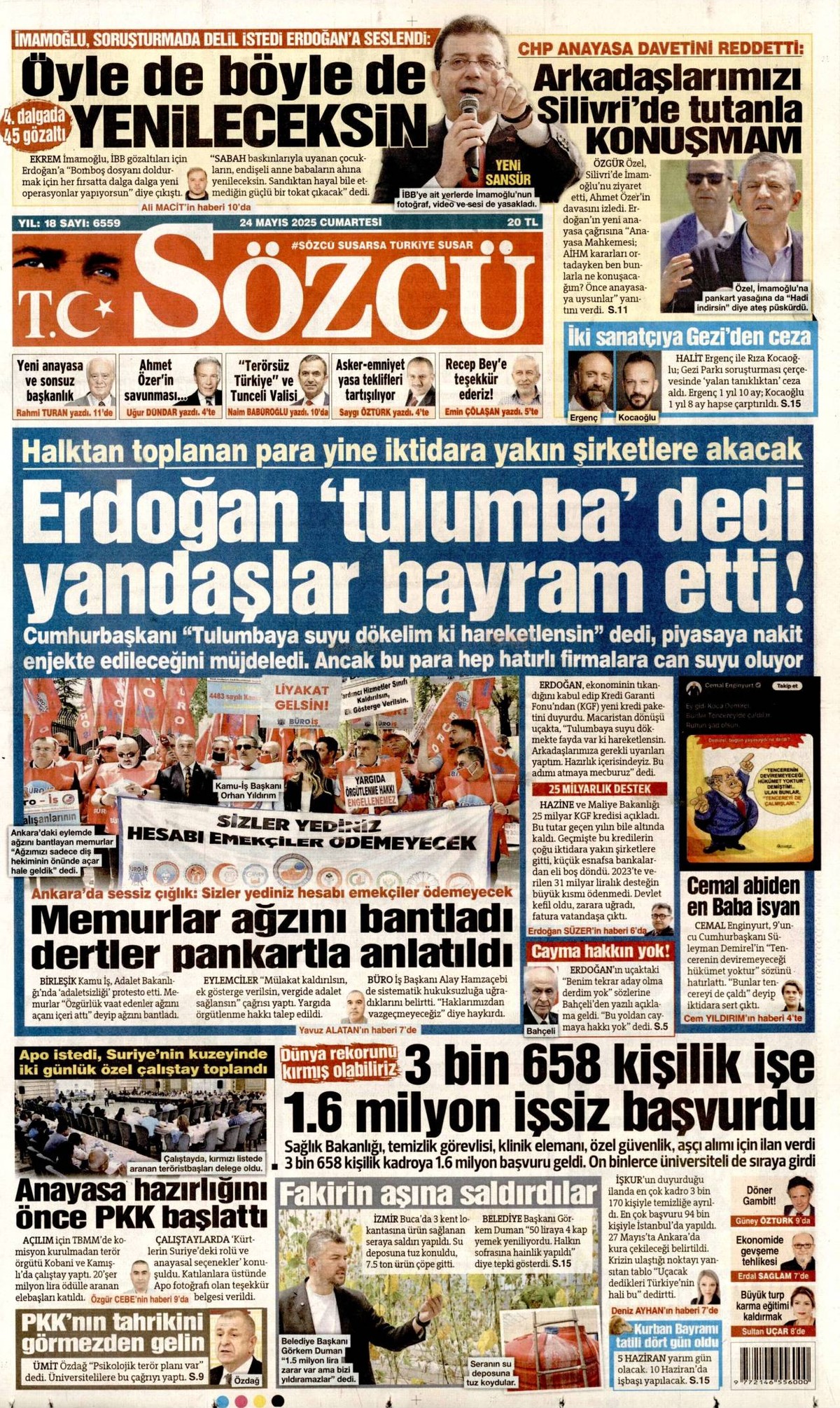 Sözcü Gazetesi Manşeti