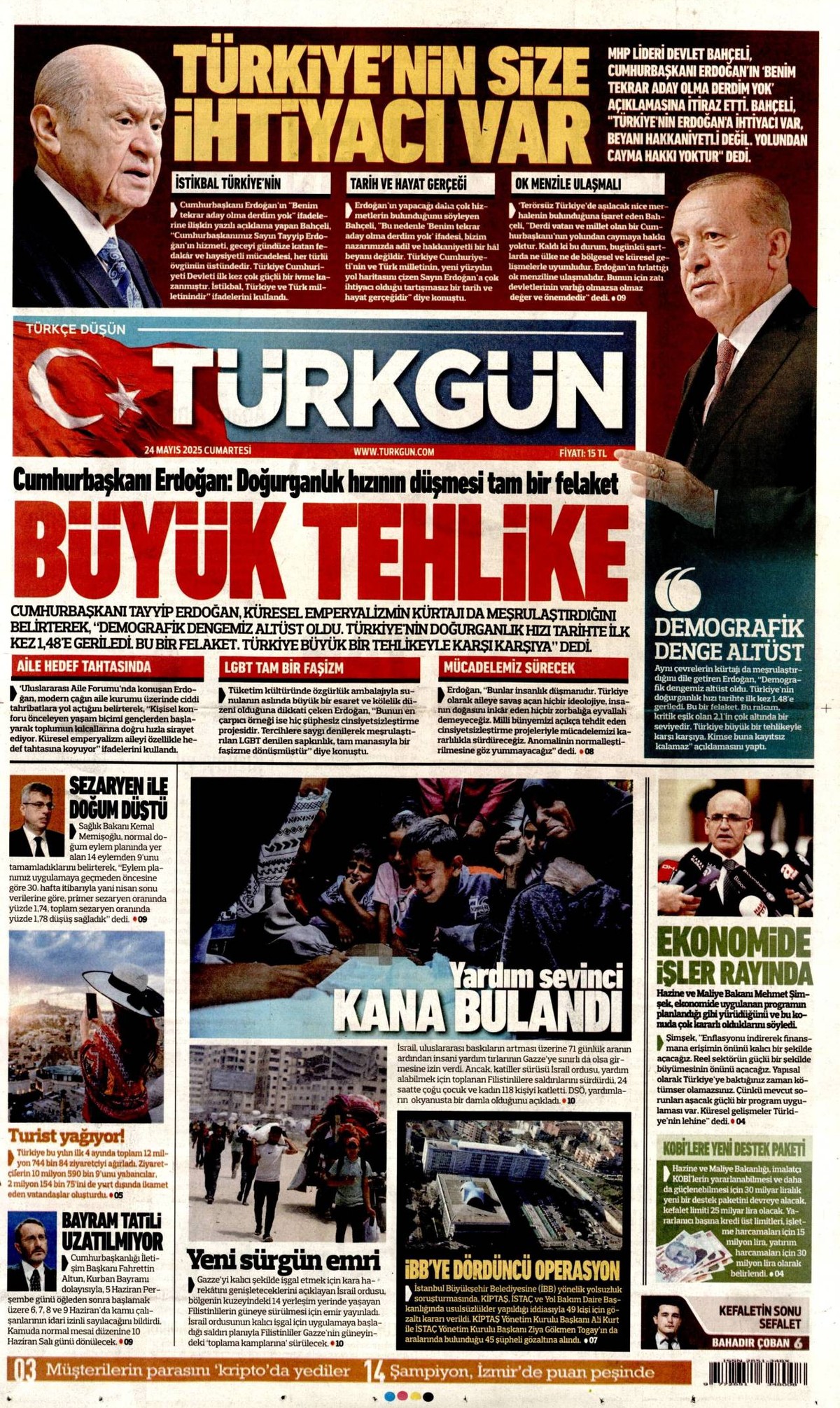 Türkgün Gazetesi Manşeti