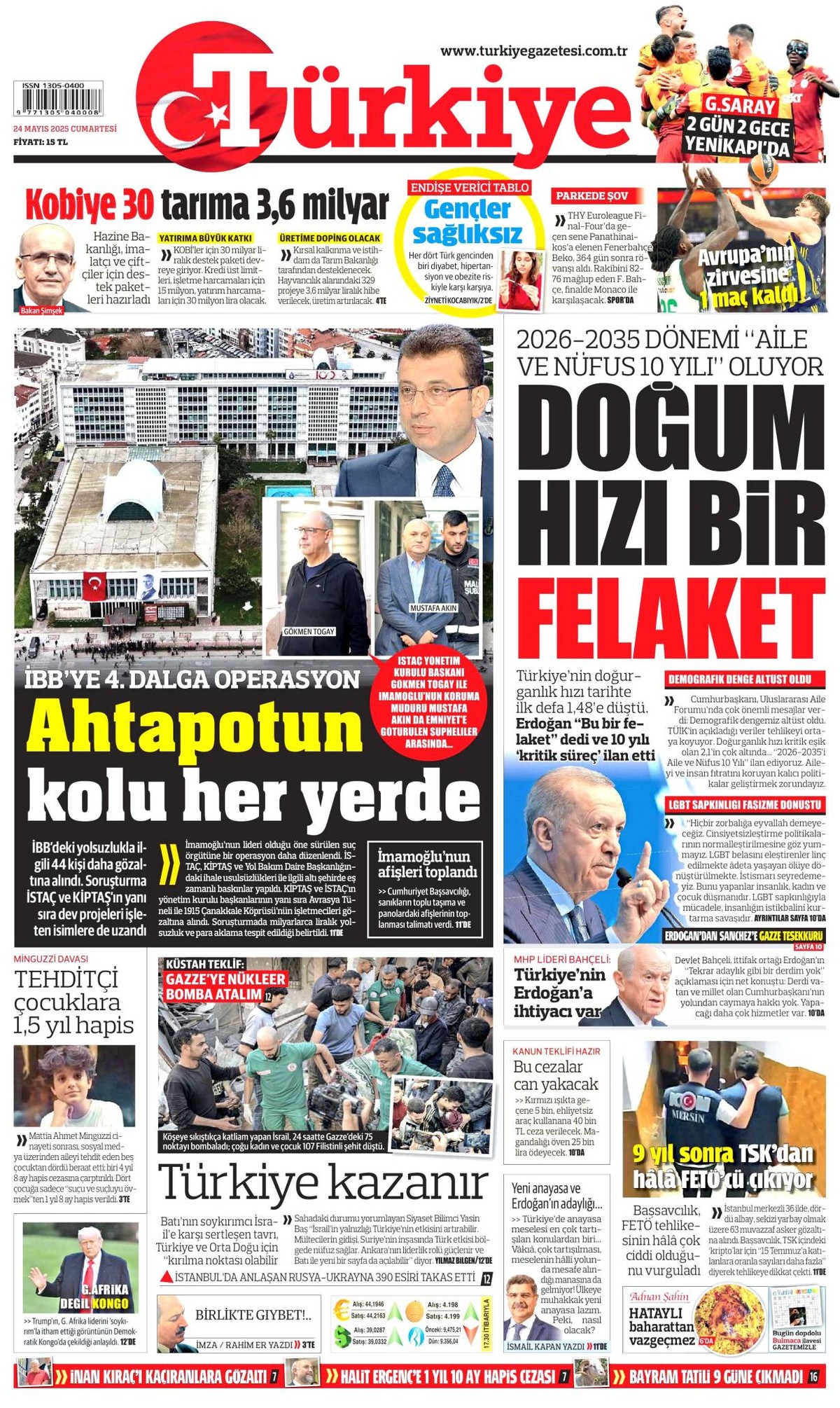 Türkiye Gazetesi Manşeti