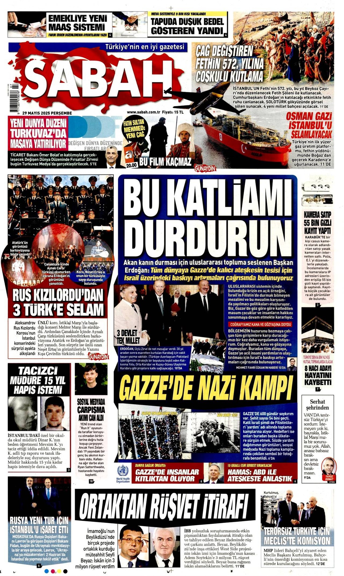 Sabah Gazetesi Manşeti