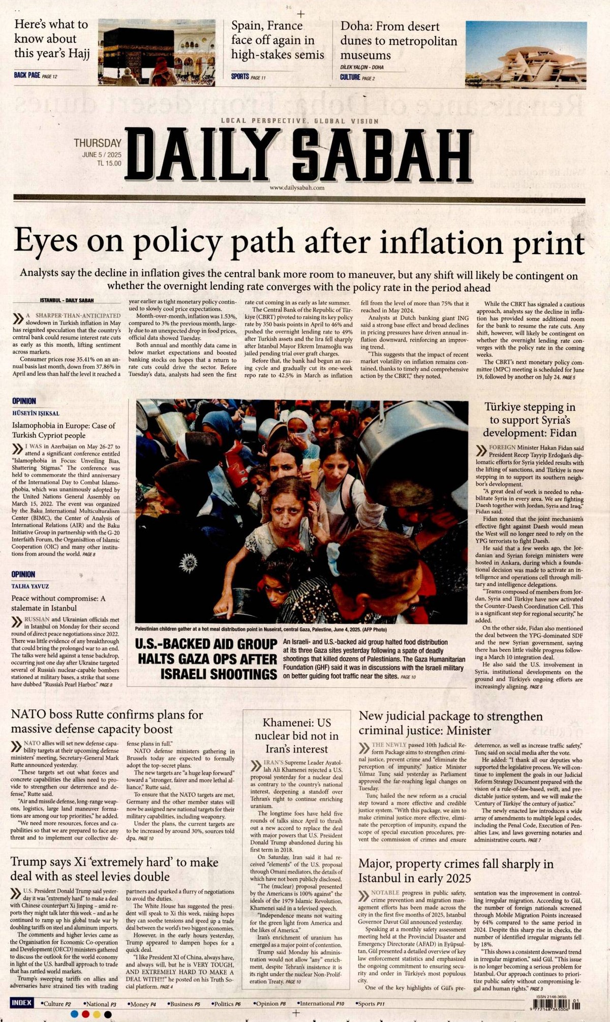 Daily Sabah Gazetesi Manşeti