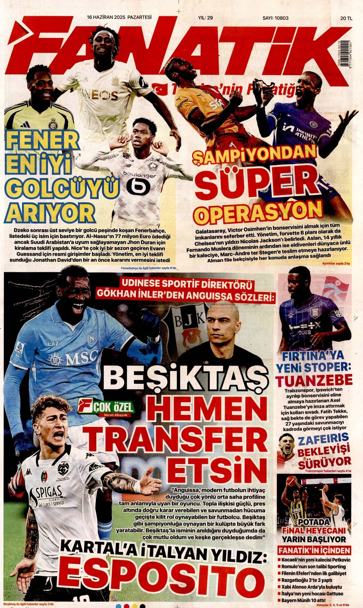Fanatik gazetesi oku