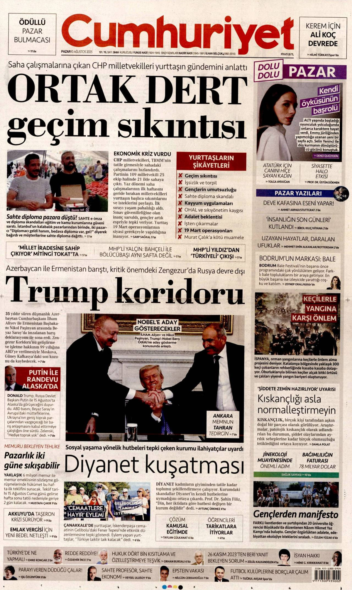 Cumhuriyet Gazetesi Manşeti