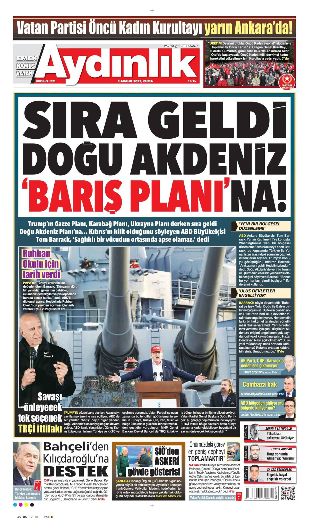 Aydınlık Gazetesi Manşeti