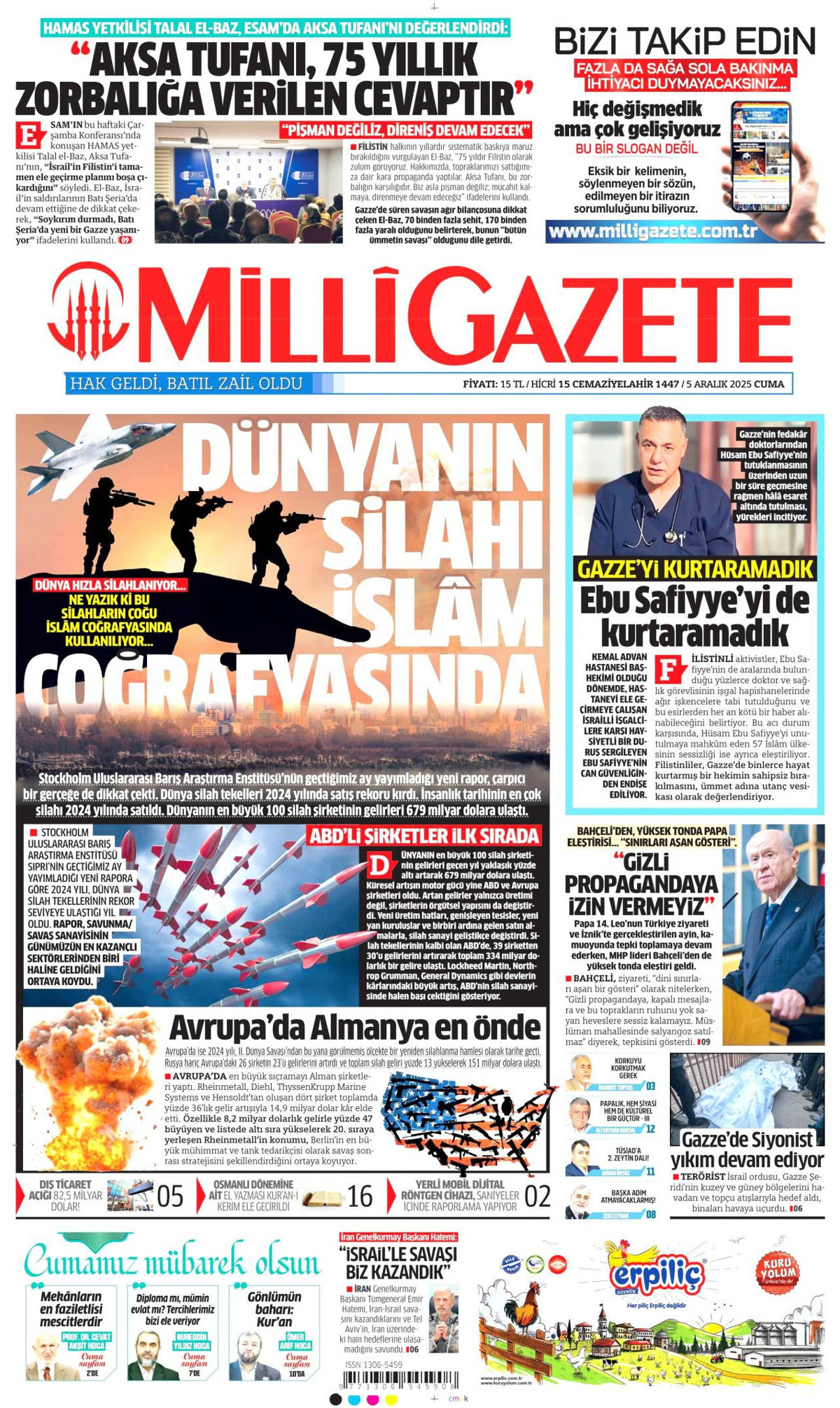 Milli Gazete Gazetesi Manşeti