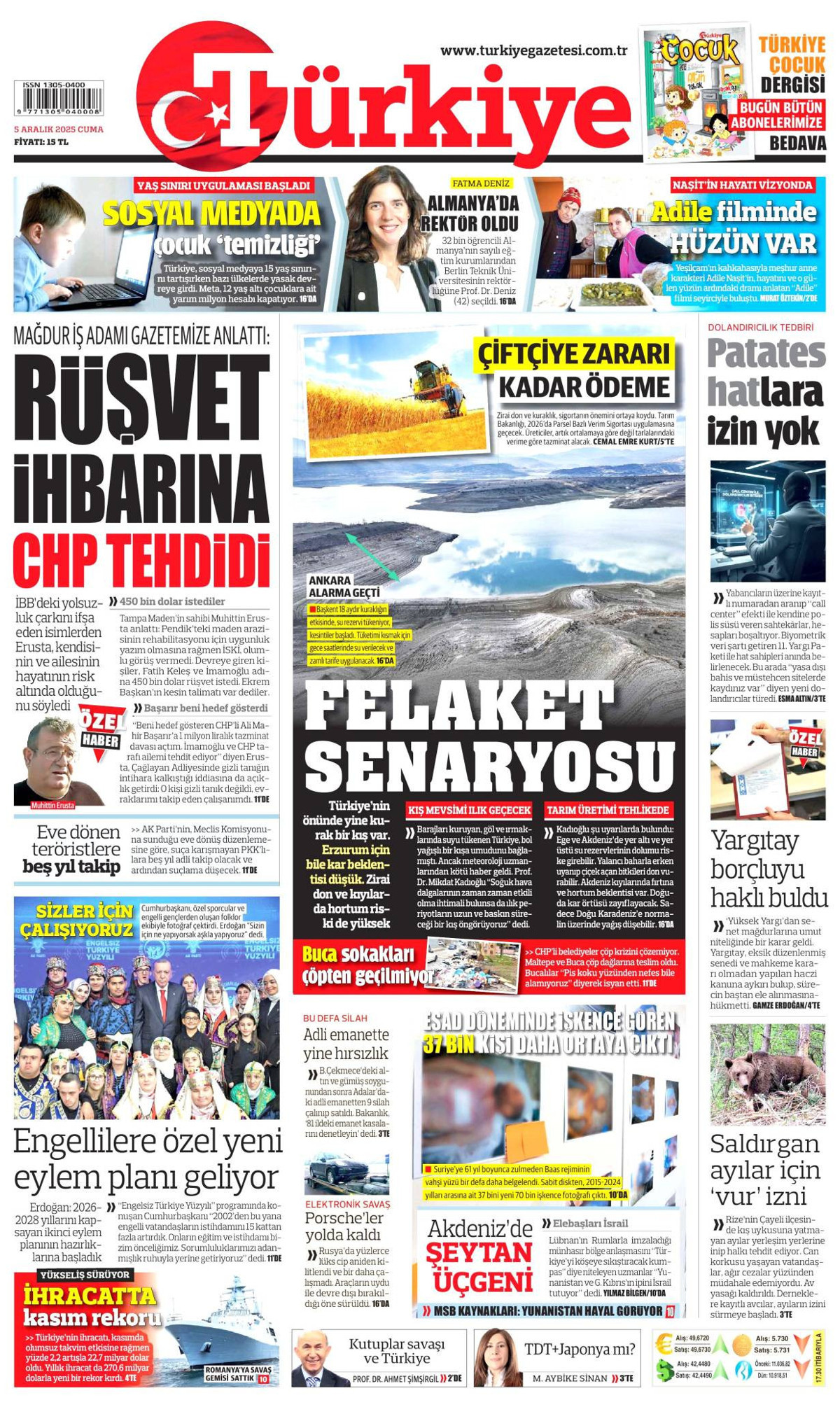Türkiye Gazetesi Manşeti
