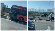 Haliç Köprüsü'nde Metrobüs Kazası! Bariyerler Paramparça Oldu