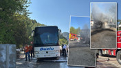 Seyir Halindeki Otobüs Alev Alev Yandı, Yolcular Son Anda Kurtarıldı