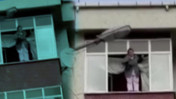 Çığlık Çığlığa Deprem Feryadı! Can Korkusuyla Son Kattaki Evinin Camına Çıktı