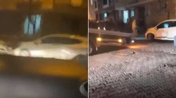 Sokakta Hızla İlerleyen Otomobil Park Halindeki Araca Çarptı