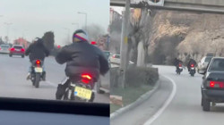 Motosikletlilerin Tehlikeli Yolculuğu Kamerada