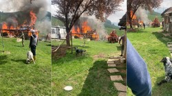 Düzce’deki Samanlık Yanarak Küle Döndü