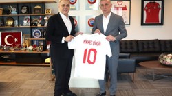 TFF Başkanı Hacıosmanoğlu, Hatayspor Onursal Başkanı Çinçin ile Görüştü