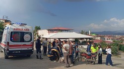 Motoru Devrilen Yaşlı Adam Hastanelik Oldu