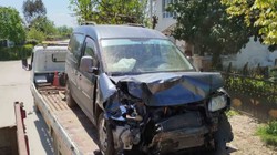 Samsun'da Sürücü Jandarma Aracına Çarptı
