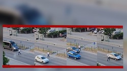 Trafiğin Tam Ortasında Ölüm Oyunu! Görenler Ne Yapacağını Şaşırdı