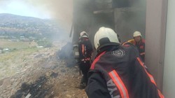 İnşaat İşçilerinin Kaldığı Konteynerde Yangın