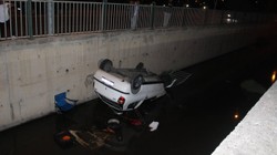 Kayseri'de Otomobil Kanala Uçtu! 1 Yaralı