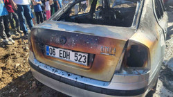 Çorum’da Park Halindeki Araç Alev Aldı