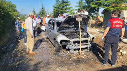 Çorum’da Park Halindeki Otomobil Alev Alev Yandı