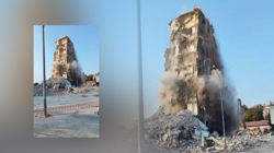 Osmaniye'de Hasarlı Bina Yıkımında Korku Dolu Anlar! Kepçe Operatörü Ölümden Döndü