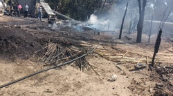 İşçilerin Kaldığı Çadırlar Yandı