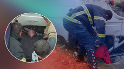 Hatay’da Ters Dönen Minibüste Nefes Kesen Kurtarma Operasyonu! Saniyelerle Yarıştılar