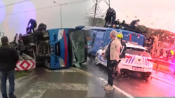 Eyüpsultan'da Cezaevi Aracı Devrildi: Yaralılar Var