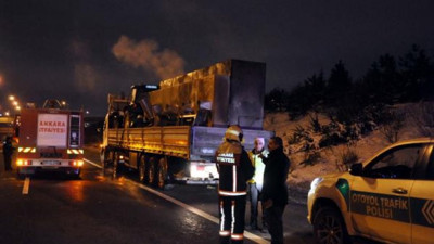 Ankara'da TIR yangını