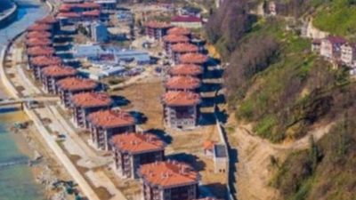 Rize'de dere yatağına lojman yapıldı