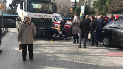 Kadıköy'de yaşlı adama beton mikseri çarptı