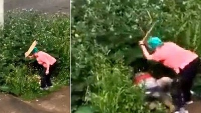 Çalılıkta cinsel ilişkiye giren çifti böyle dövdü!