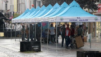 Edirne'de sağanak etkili oldu