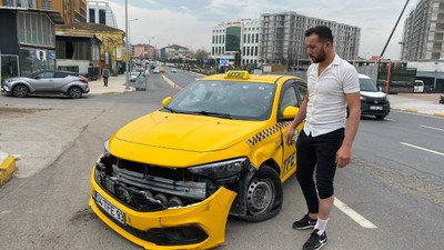 Tartıştığı taksicinin üzerine otomobil sürdü