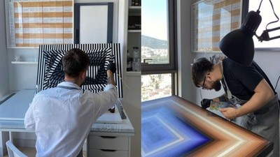 Servet değerindeki tabloları onarıyor! Konstantin Volkan ŞEN'in dikkat çeken mesleği