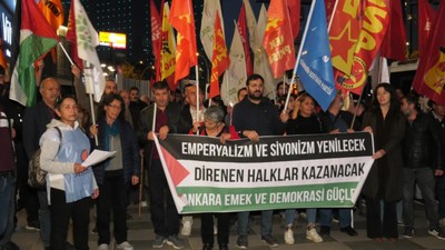 İsrail'in Filistin'e yönelik saldırıları Ankara'da protesto edildi