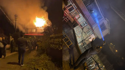 Zonguldak'ta Yangın Paniği: Alevler Bir Anda Tüm Evi Sardı, Kendilerini Dışarı Zor Attılar