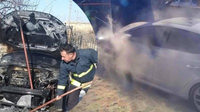Park Halindeki Otomobil Alev Alev Yandı
