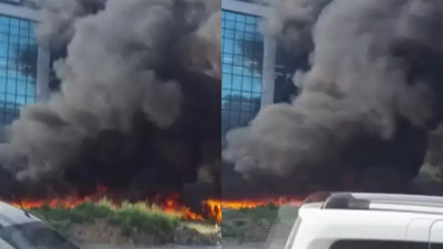 Arnavutköy’de Fabrika Bahçesinde Korkutan Yangın