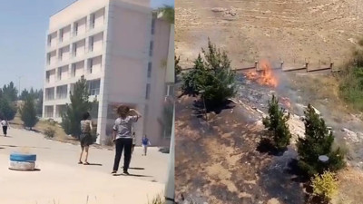 Batman'da Kız Yurdunun Bahçesinde Korkutan Yangın